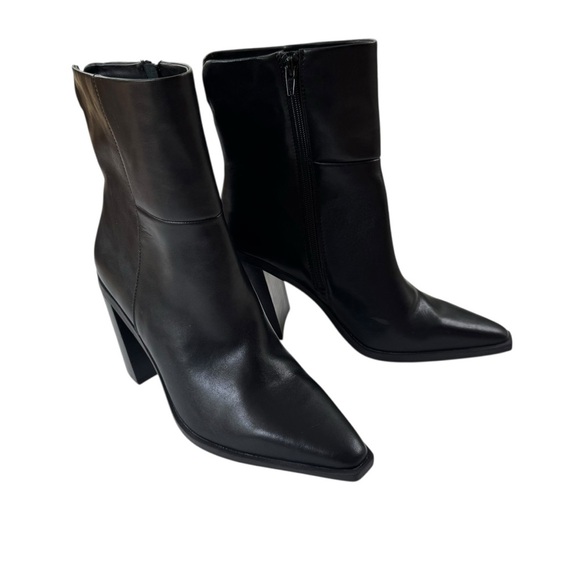 NWT Steve Madden Leather Snip Toe Silvee Ankle Boot Black Size 9.5 - Picture 6 of 15